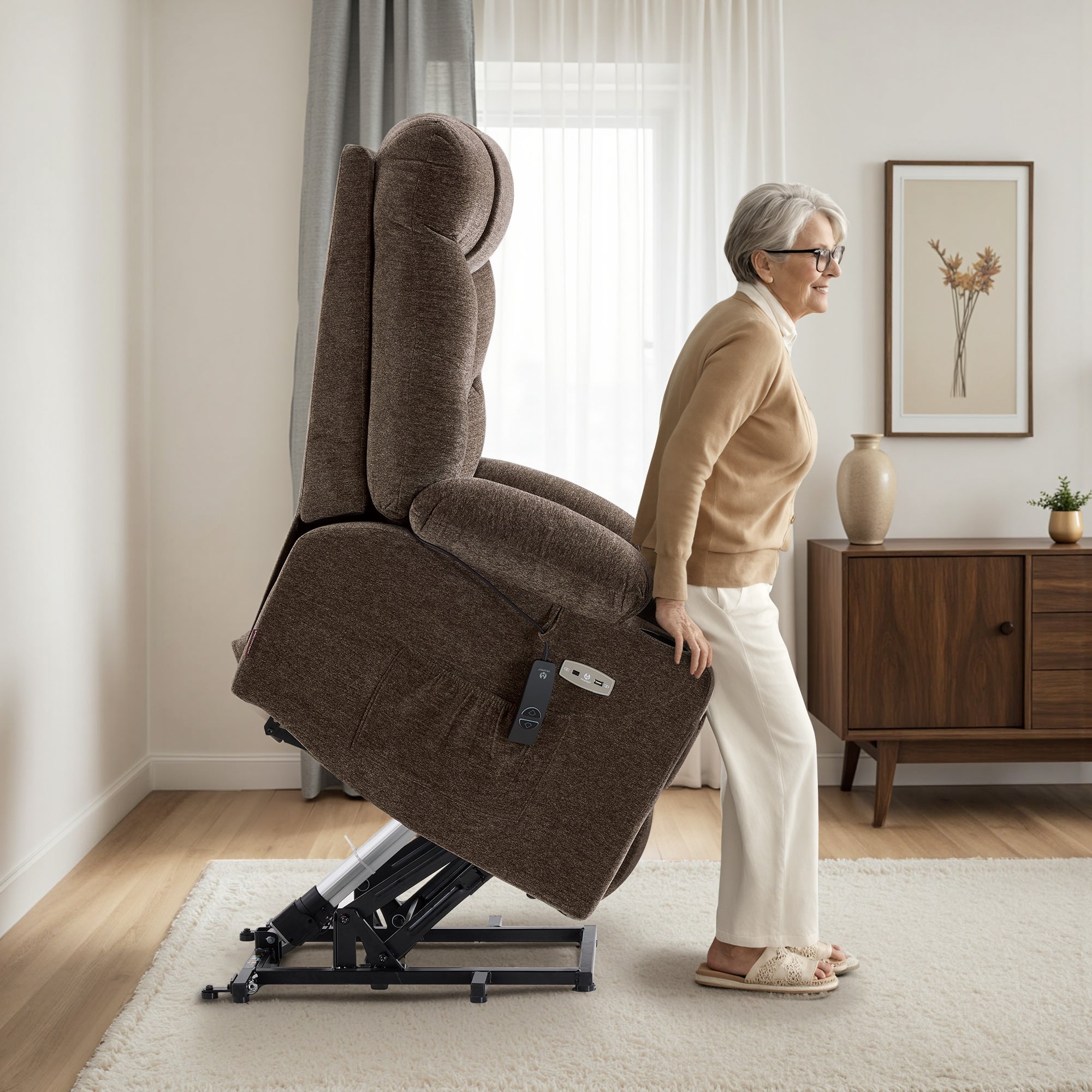 Power Lift Recliner Chair for Elderly, Fabric 7283|7281|7287|R7289|R7399