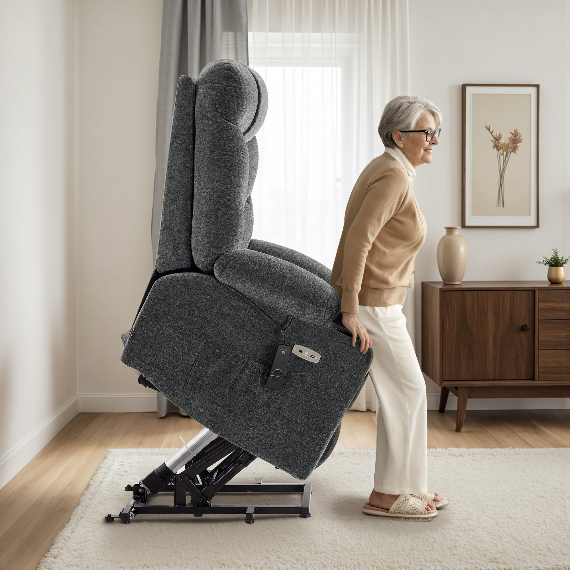 Power Lift Recliner Chair for Elderly, Fabric 7283|7281|7287|R7289|R7399