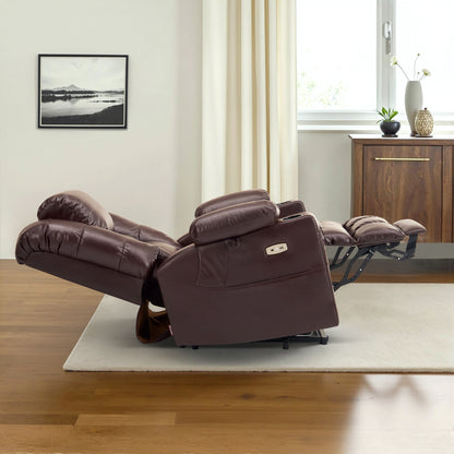 Power Lift Recliner Chair for Elderly,Triple Motor, Massage and Heat, Faux Leather 7632|7634|R7635
