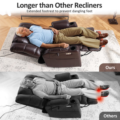 Power Lift Recliner Chair for Elderly,Triple Motor, Massage and Heat, Faux Leather 7632|7634|R7635