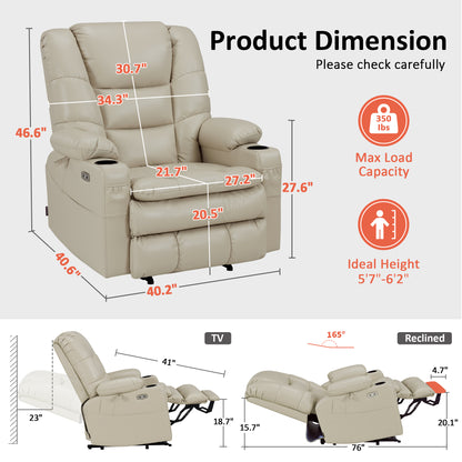 Power Lift Recliner Chair for Elderly,Triple Motor, Massage and Heat, Faux Leather 7632|7634|R7635