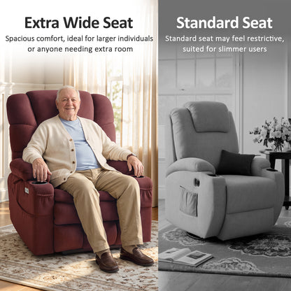 Power Lift Recliner Chair, Triple Motor, Massage and Heat, Fabric 7634|7631|7632|R7635