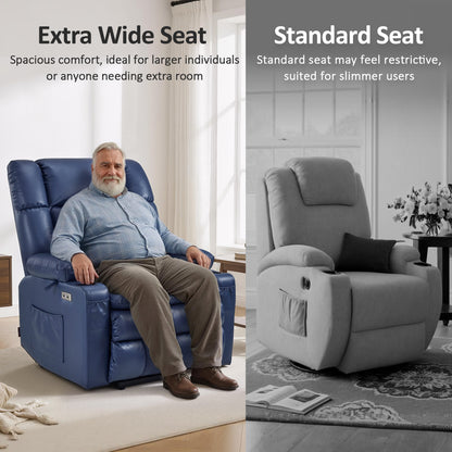 Dual Motor Power Lift Recliner Chair, Massage and Heat, Lay Flat for Sleeping, Faux Leather 7890|7893|7896|R7891|R7897|R7894