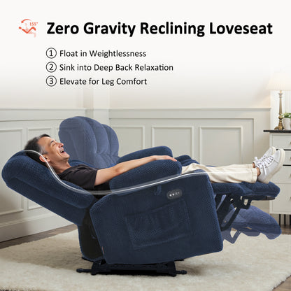 Power Reclining Loveseat with Heat and Massage, Fabric 6314|6316M3