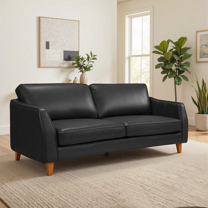 83.4 Inch Napa Leather Couch, Solid Wood Frame for Living Room, Office VE727