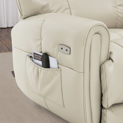 Large Dual Motor Power Recliner Chair with Heat and Vibration, 6199