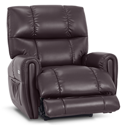 Large Dual Motor Power Recliner Chair with Heat and Vibration, 6199