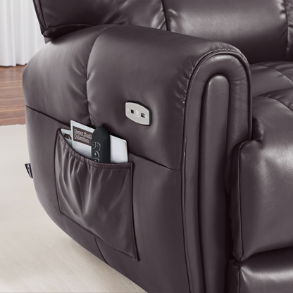 Large Dual Motor Power Recliner Chair with Heat and Vibration, 6199