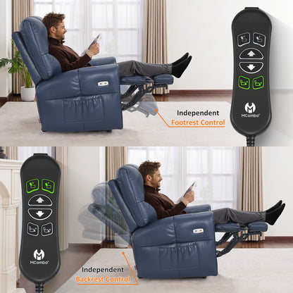 Large Dual Motor Power Recliner Chair with Heat and Vibration, 6199
