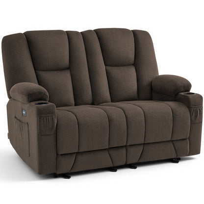 58 in Reclining Loveseat Recliner with Heat & Massage 6034M1