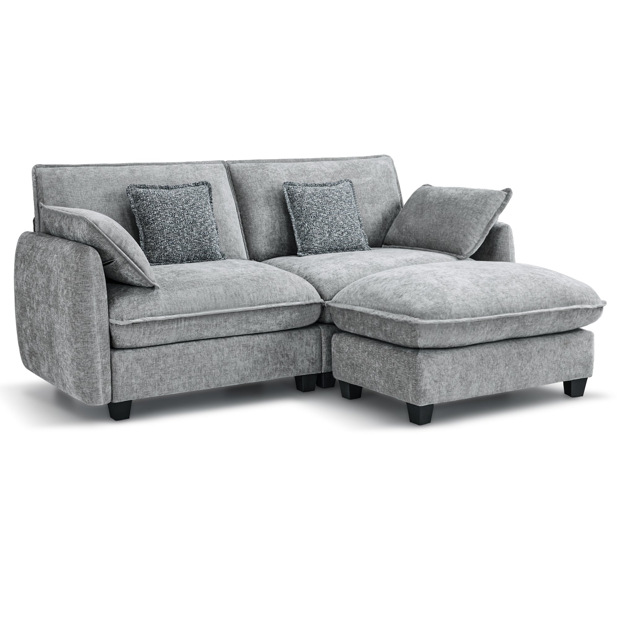 Oversized Cloud Modular Sectional Sofa, FSC Certified Sectional Couches with Ottoman for Living Room S0701
