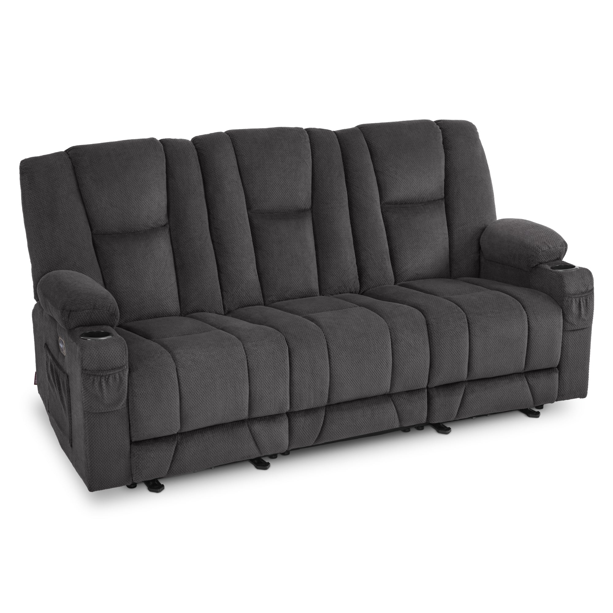 Power Reclining Sofa with Heat and Massage, Fabric 6015