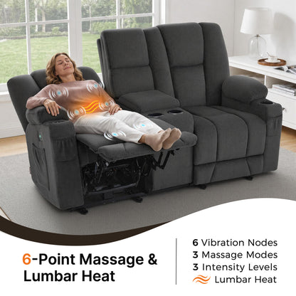 75 in Reclining Loveseat Recliner with Storage Console 6034M2