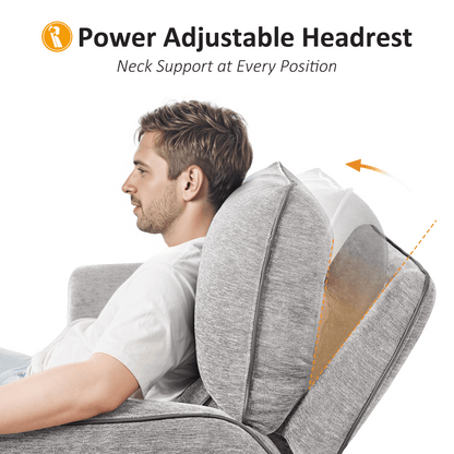 Power Reclining Loveseat with Adjustable Headrest, Wall Hugger, 6924