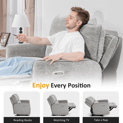 Power Reclining Loveseat with Adjustable Headrest, Wall Hugger, 6924
