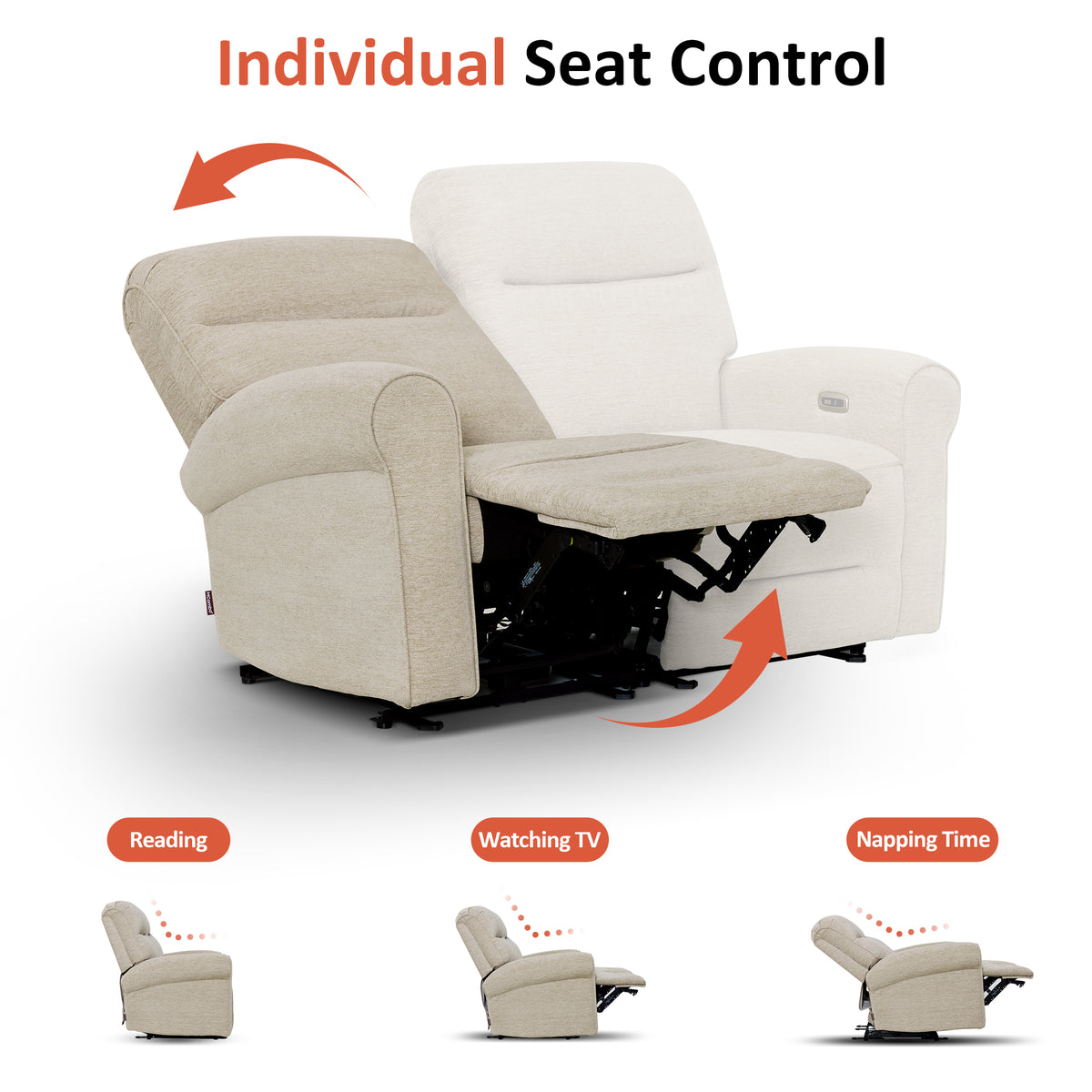 Wall Hugger Power Reclining Loveseat, Farbic PR635M1