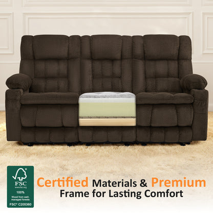 Power Reclining Loveseat with Heat and Massage, Fabric RS6314