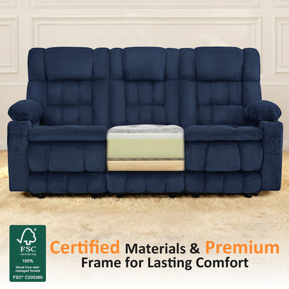 Power Reclining Loveseat with Heat and Massage, Fabric RS6314