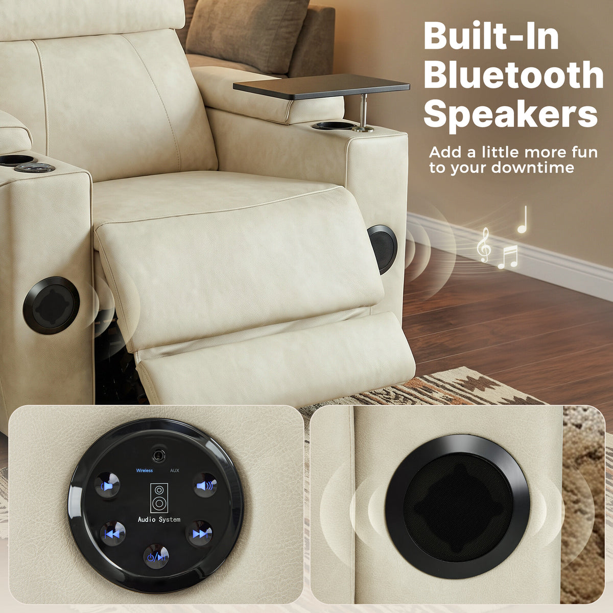 Wall Hugger Recliner Chair for RV, Theater Seating, HTS859