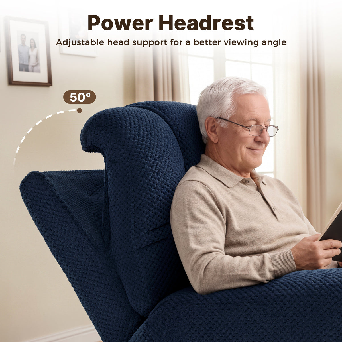 4-Motor Power Lift Recliner with Power Lumbar & Headrest R7558