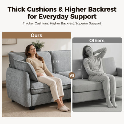 Oversized Cloud Modular Sectional Sofa, FSC Certified Sectional Couches with Ottoman for Living Room S0701