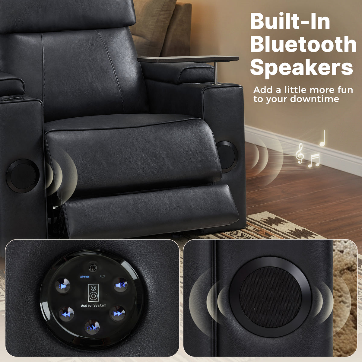 Wall Hugger Recliner Chair for RV, Theater Seating, HTS859