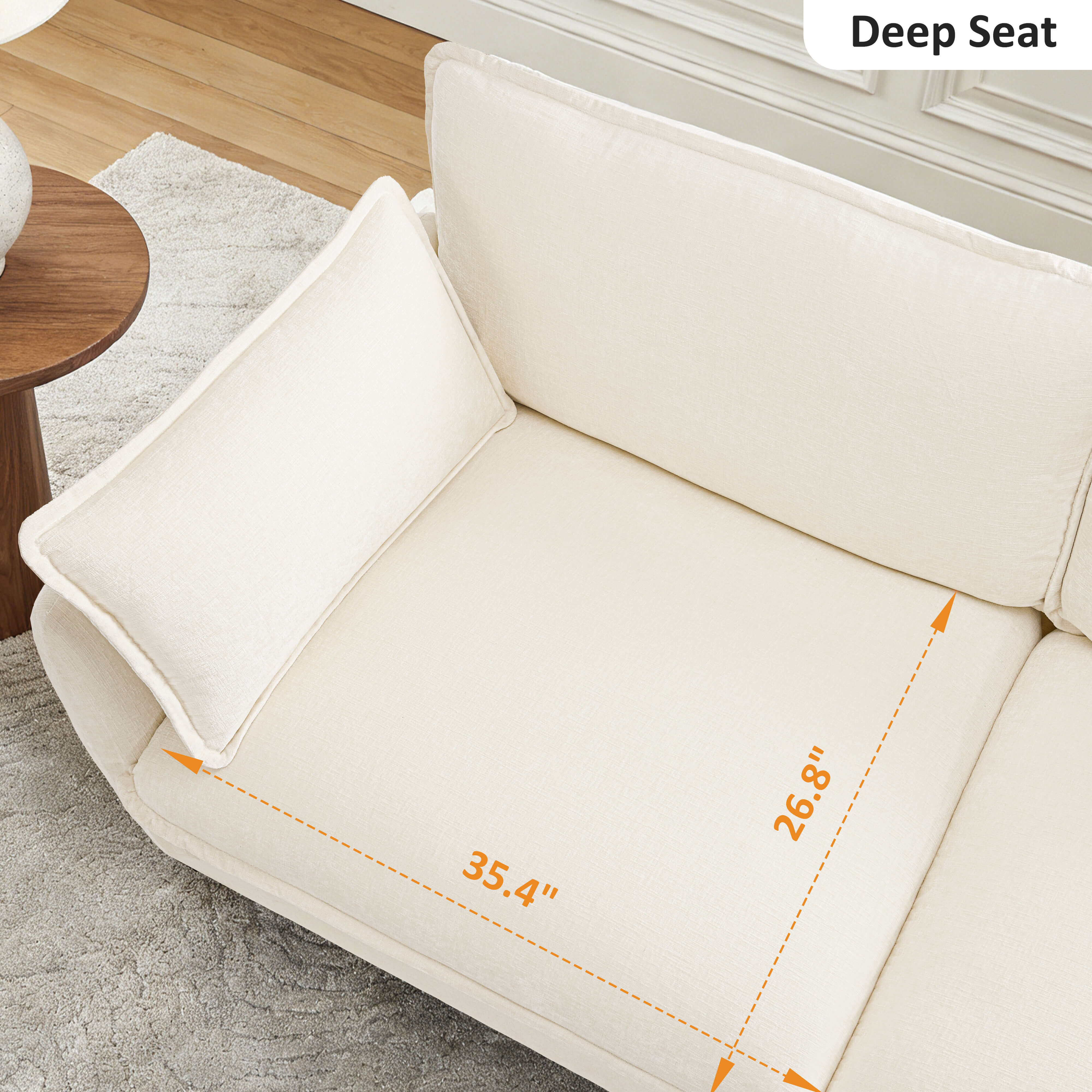 Oversized Cloud Modular Sectional Sofa, FSC Certified Sectional Couches with Ottoman for Living Room S0701