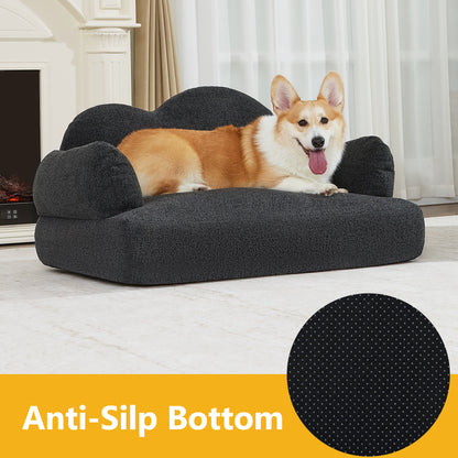 Lovupet Dog Sofa Couch for Medium Breed, Soft Full Foam Dog Couch Bed with Anti-Slip Bottom, PS695