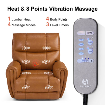 Large Dual Motor Power Recliner Chair with Heat and Vibration, 6199