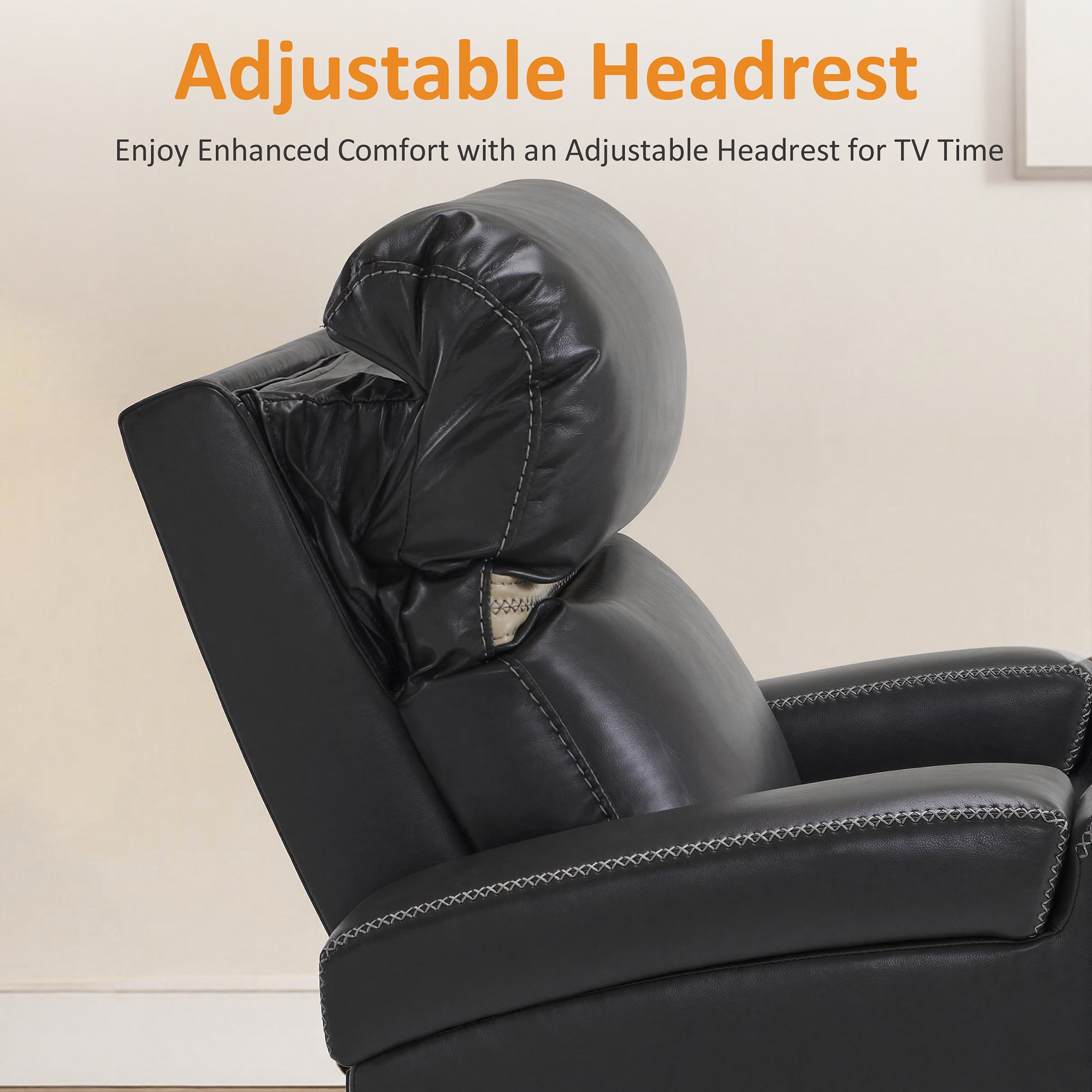 Power Recliner Chair, Home Theater Seating, Faux Leather HTS400
