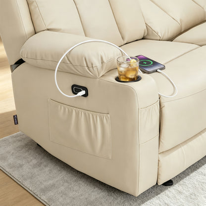 61 in Power Reclining Loveseat with Heat and Massage 6075