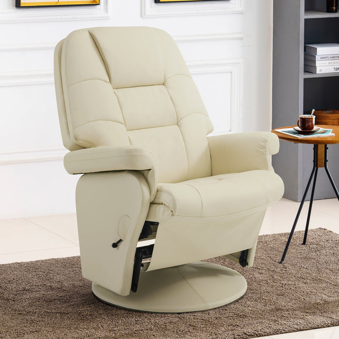 MCombo Swivel Glider Recliner with Ottoman, Reclining Chair with Adjustable Back, Faux leather Upholstered lounge Chair for Living Room Bedroom 4800