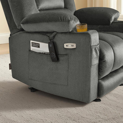 Power Recliner Chair with Heat and Massage, Fabric 6079|PR670|PR671