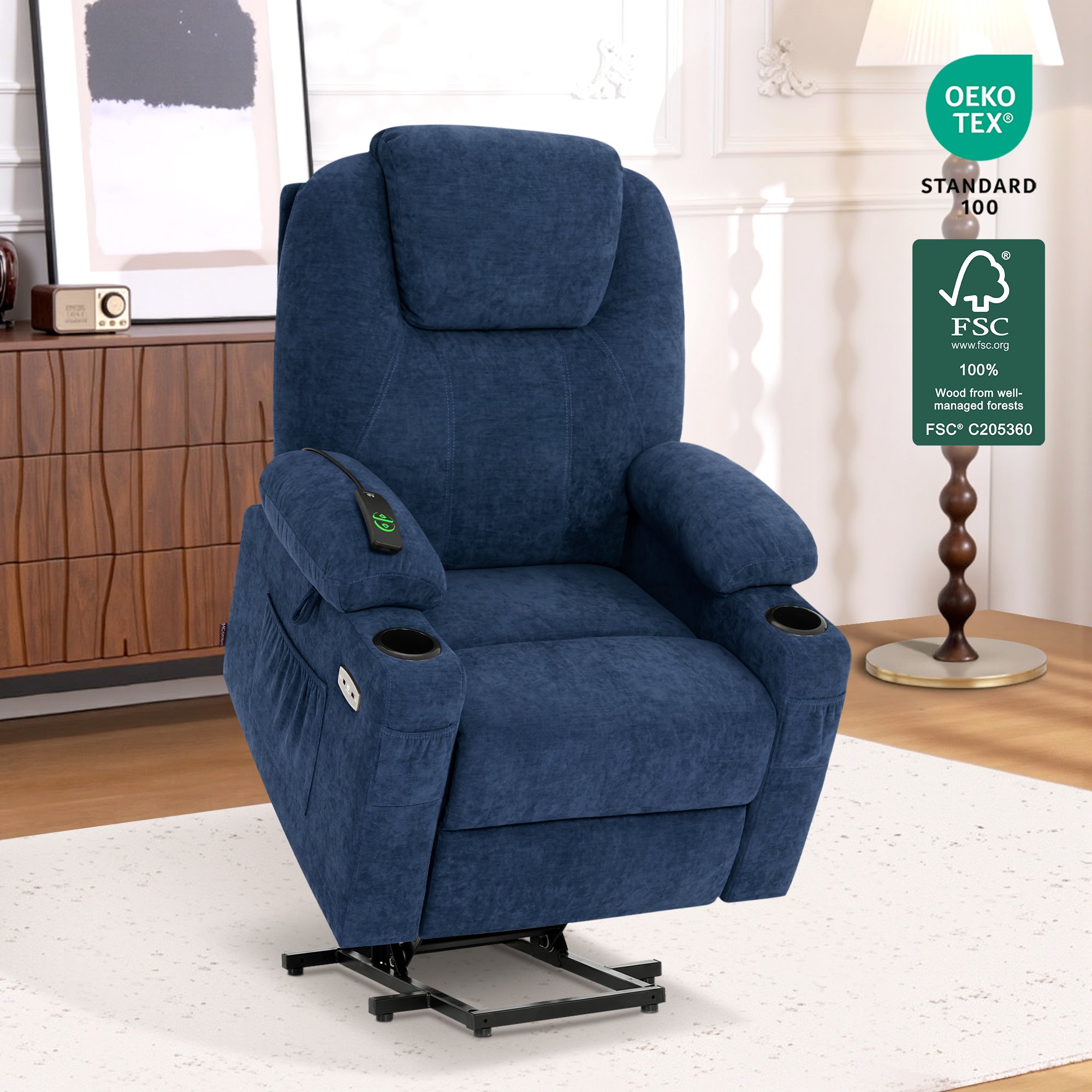 Massage and Heat, Lift Recliner Chair for Elderly