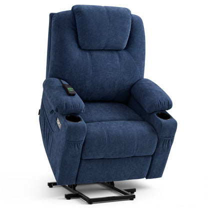 Power Lift Recliner Chair for Elderly, Massage and Heat, Fabric 7040|7516|7141|R7042|R7045|R7510