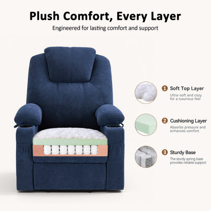 Power Lift Recliner Chair for Elderly, Massage and Heat, Fabric 7040|7516|7141|R7042|R7045|R7510