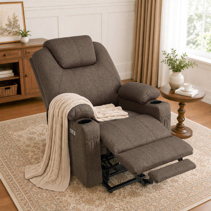 Power Lift Recliner Chair for Elderly, Massage and Heat, Fabric 7040|7516|7141|R7042|R7045|R7510