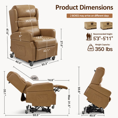 Power Lift Recliner with Wheels & Removable Armrests 7118