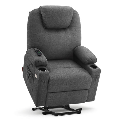 Power Lift Recliner Chair for Elderly, Massage and Heat, Fabric 7040|7516|7141|R7042|R7045|R7510