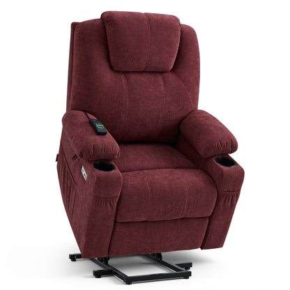 Power Lift Recliner Chair for Elderly, Massage and Heat, Fabric 7040|7516|7141|R7042|R7045|R7510