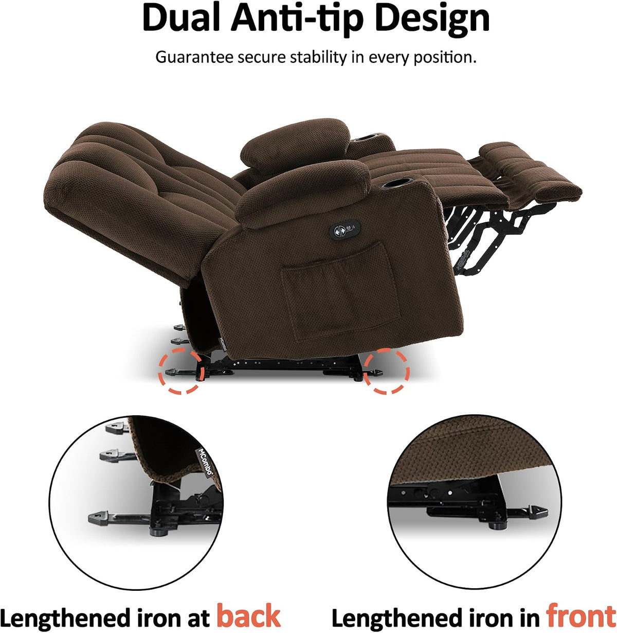 58 in Reclining Loveseat Recliner with Heat & Massage 6034M1