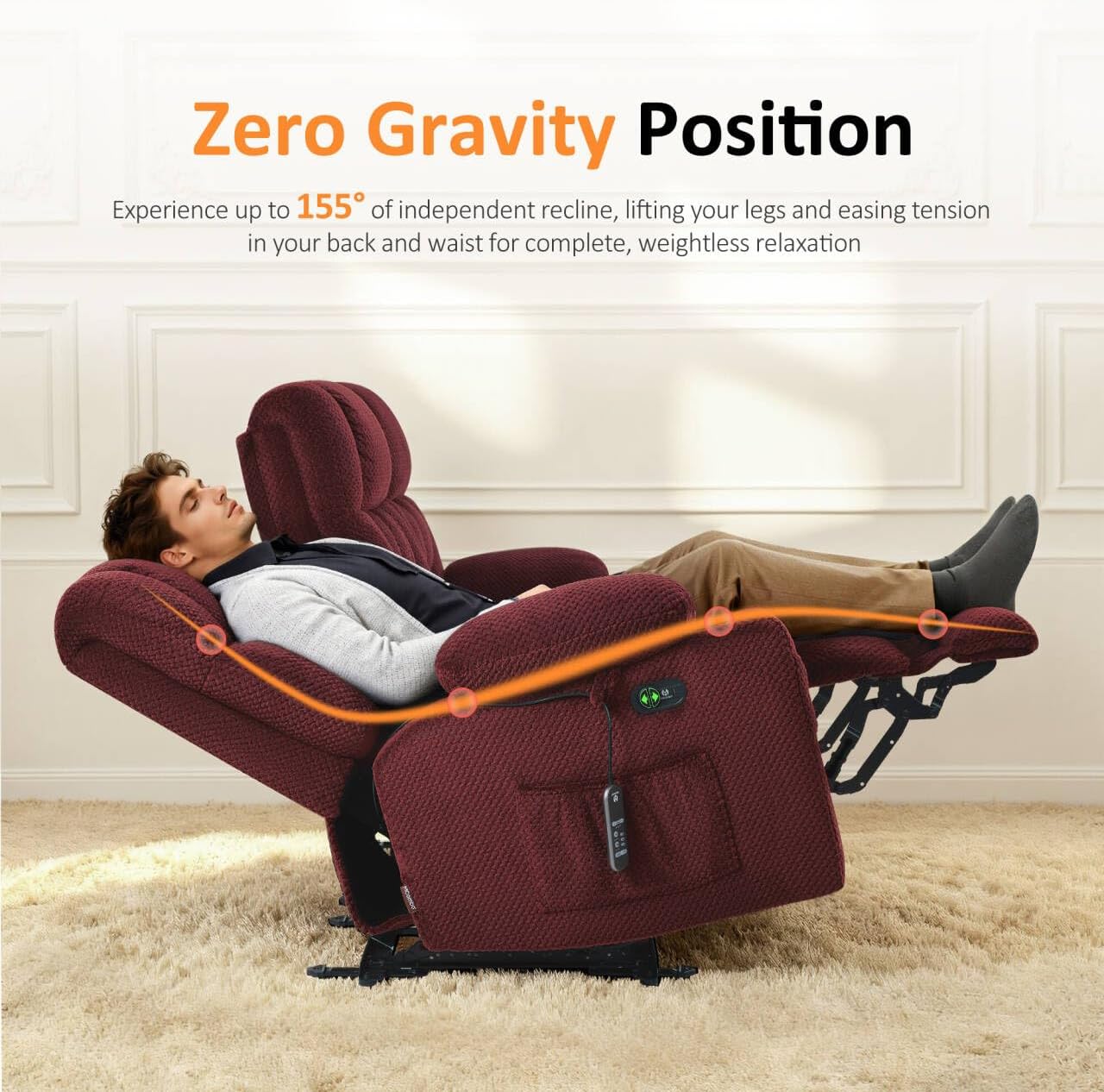 Power Reclining Loveseat with Heat and Massage, Fabric 6314|6316M3