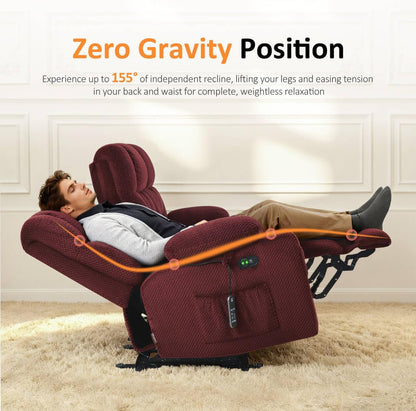 Power Reclining Loveseat with Heat and Massage, Fabric 6314|6316M3