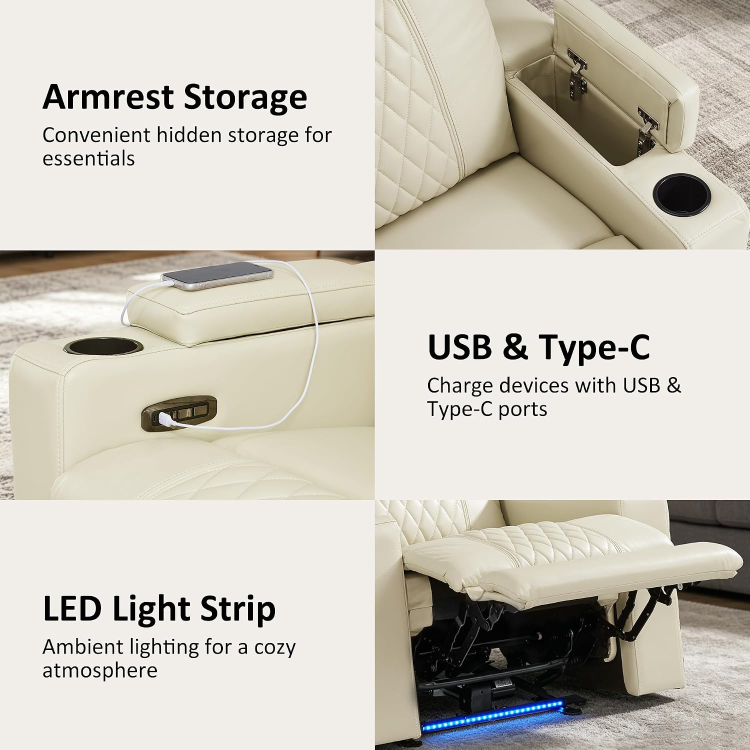Power Reclining Loveseat,Home Theater Seating, HTS830
