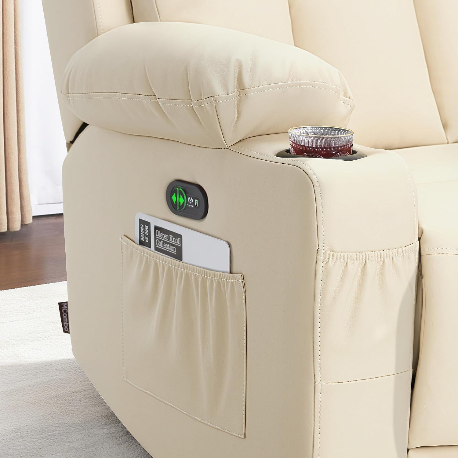 84 in 3 Seater Reclining Sofa with Heat and Massage 6077
