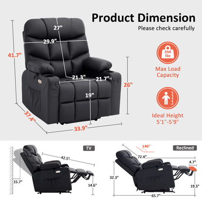 Power Lift Recliner Chair for Elderly, Faux Leather 7287|R7289