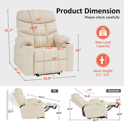 Power Lift Recliner Chair for Elderly, Faux Leather 7287|R7289