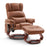 MCombo Swivel Recliners with Ottoman, Reclining TV Chairs with Vibration Massage, Faux Leather Ergonomic Lounge Chair for Living Room Bedroom 4832