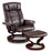 Mcombo Swiveling Recliner Chair with Wrapped Wood Base and Matching Ottoman Footrest, Furniture Casual Chair, Faux Leather 9019