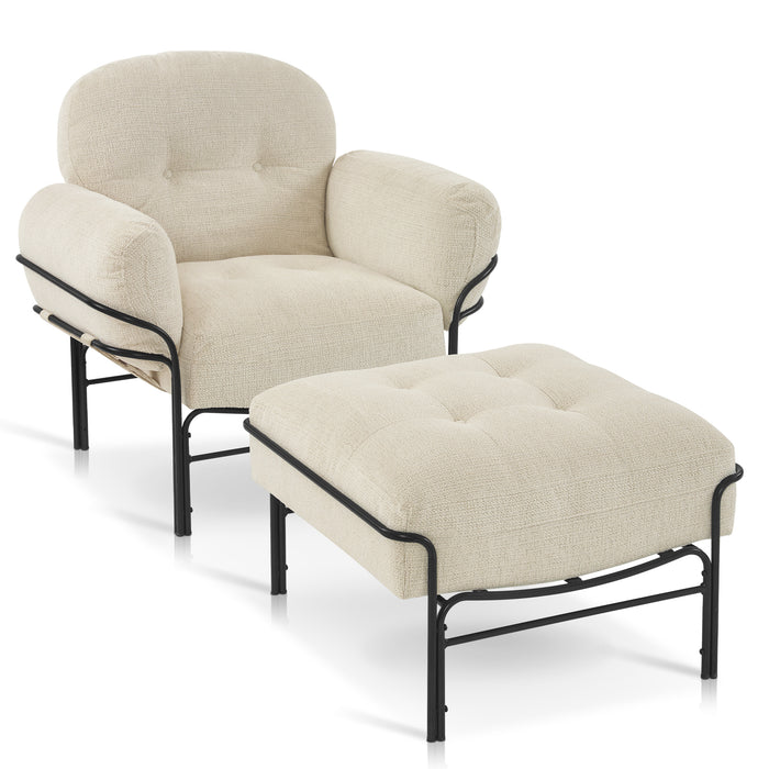 Mcombo Modern Accent Chair With Ottoman